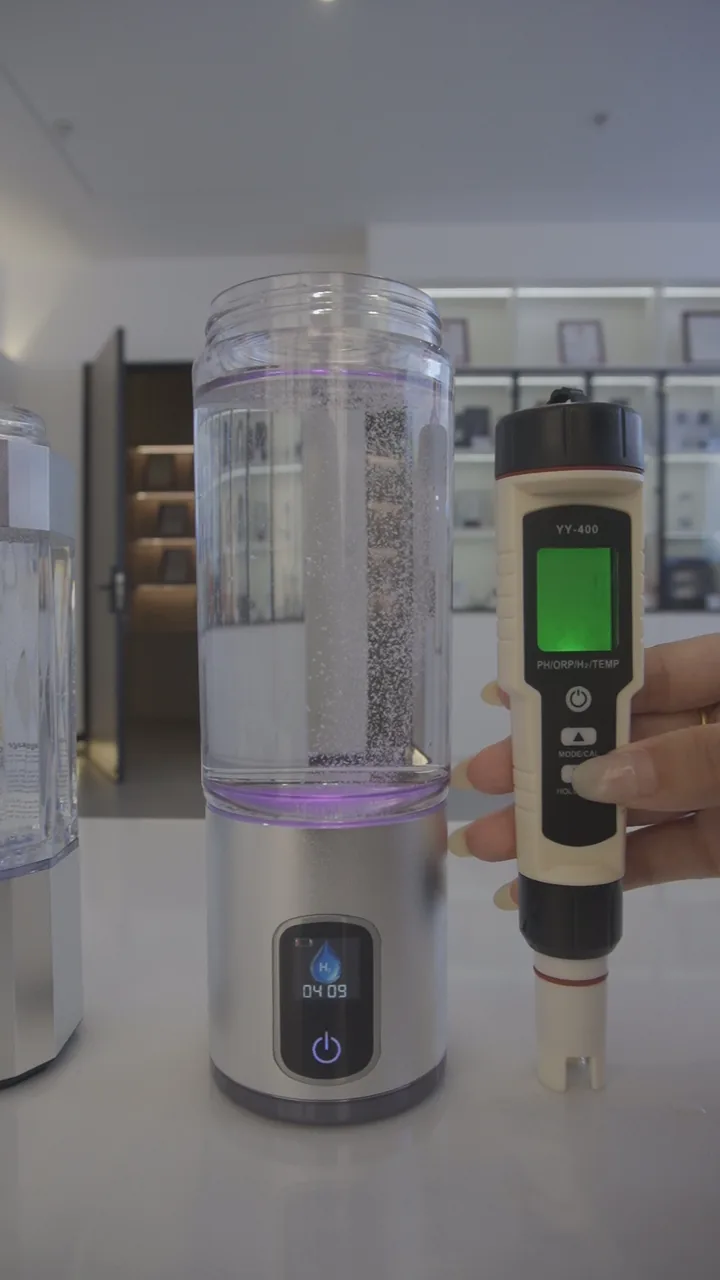 PHYFLOW hydrogen water bottle LED touchscreen undergoing product verification