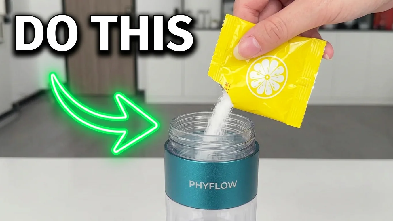 Adding food-grade citric acid to a PHYFLOW hydrogen water bottle for descaling